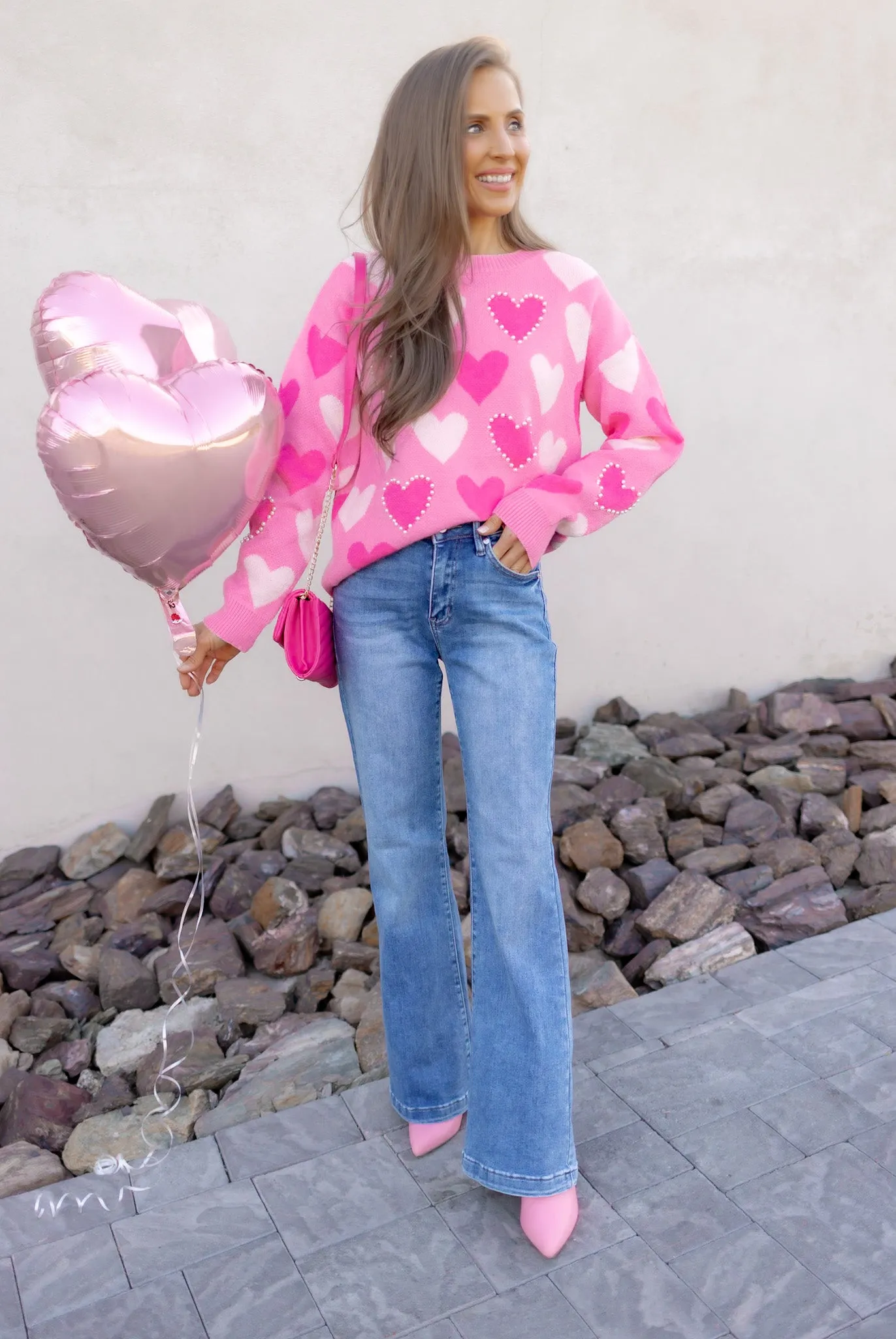 Hearts Galore Luxe Pearl Detail Sweater