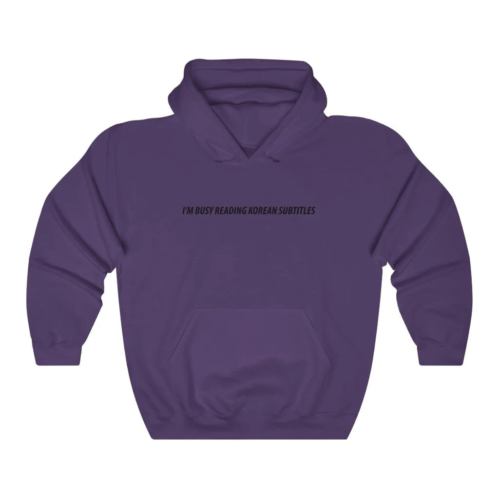 I'm Busy Reading Korean Subtitles Hoodie - Trendy Winter Kpop Hoodies - Kpop Hooded Sweater
