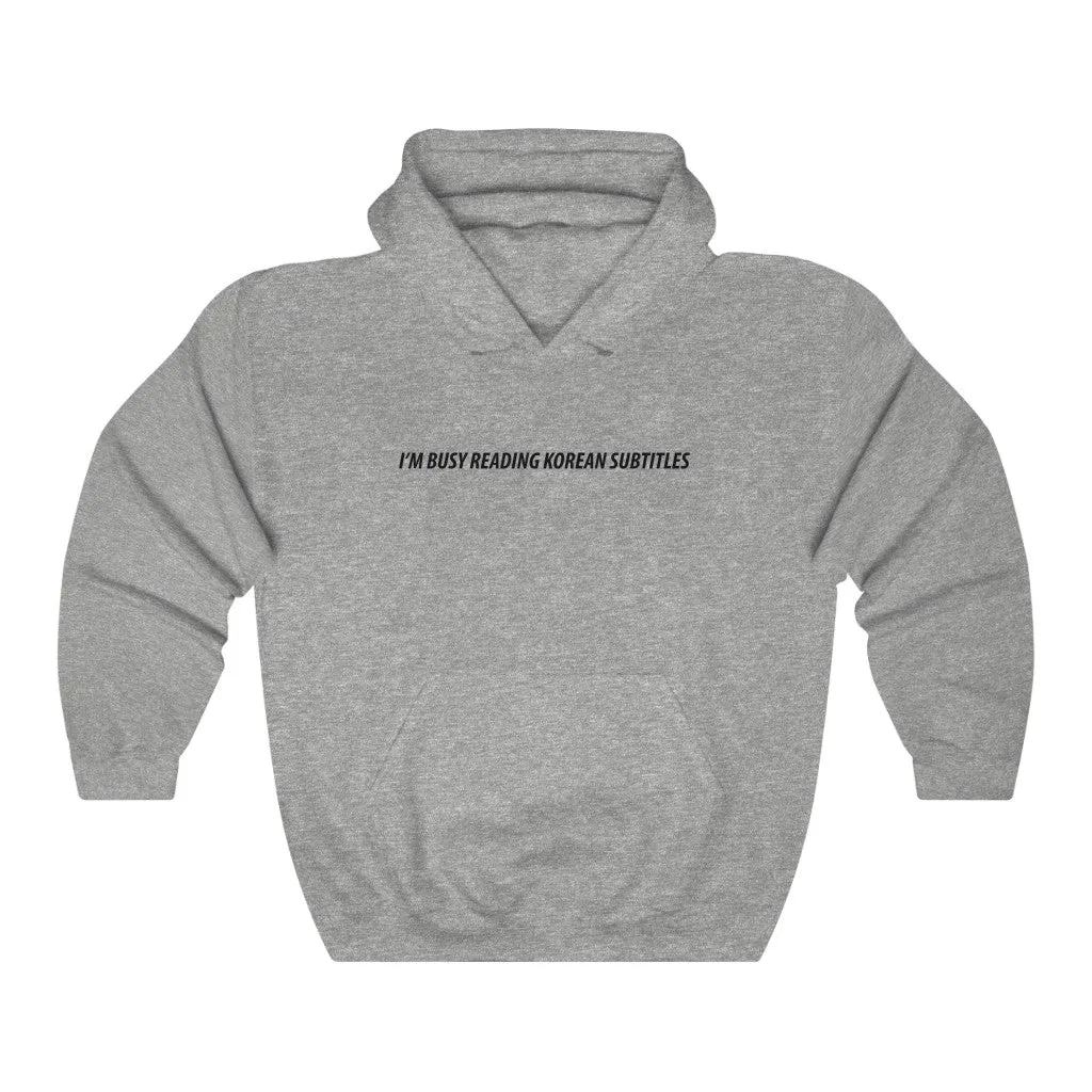 I'm Busy Reading Korean Subtitles Hoodie - Trendy Winter Kpop Hoodies - Kpop Hooded Sweater