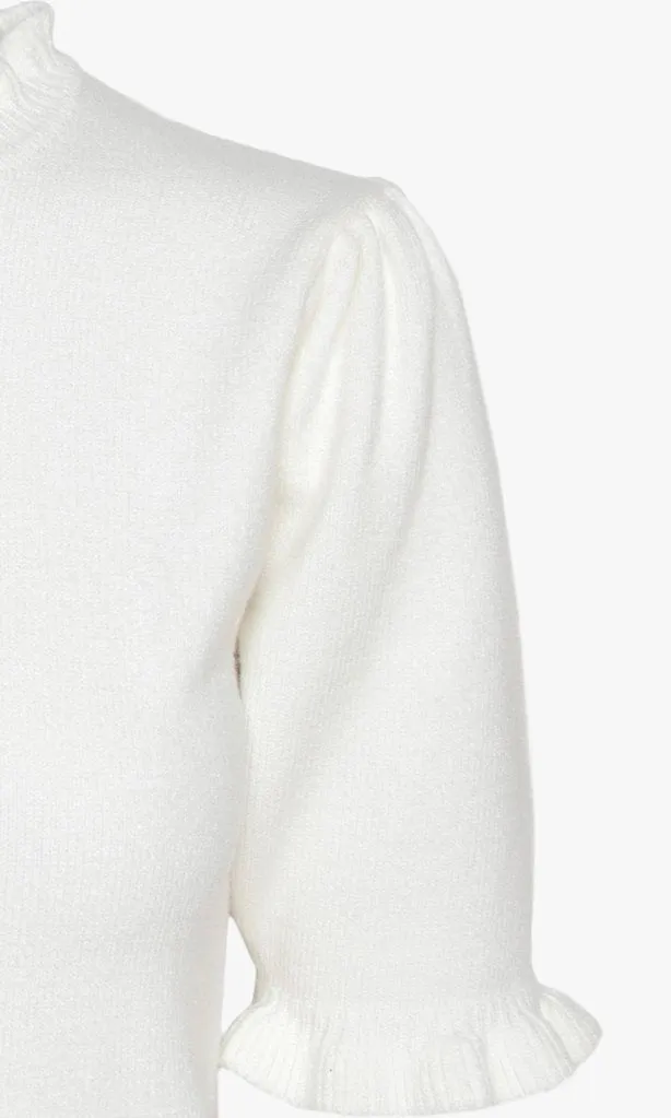 LEANN SWEATER KNIT RUFFLED EDGE TOP