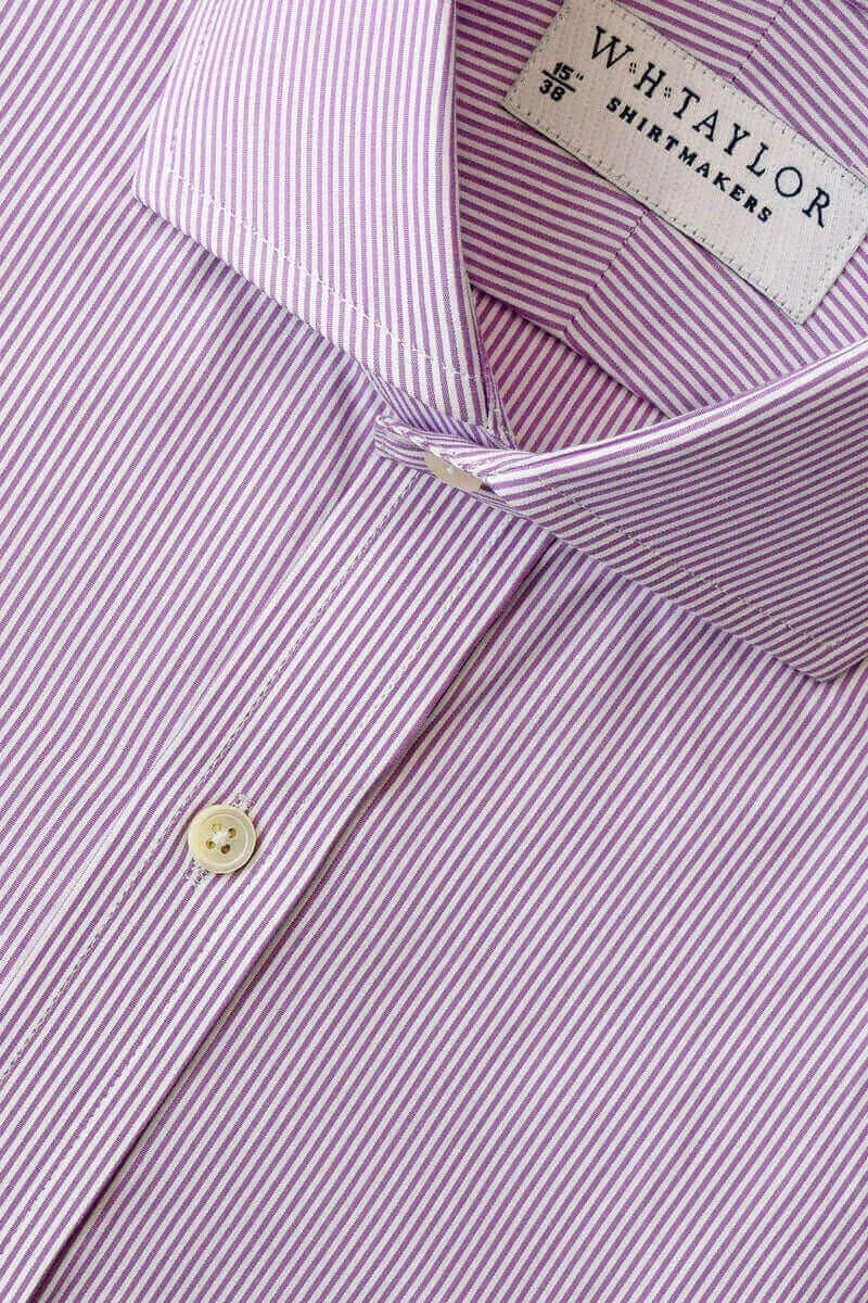 Lilac Narrow Bengal Stripe Poplin Ladies Bespoke Shirt