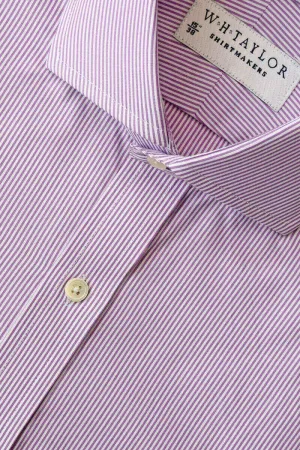 Lilac Narrow Bengal Stripe Poplin Ladies Bespoke Shirt