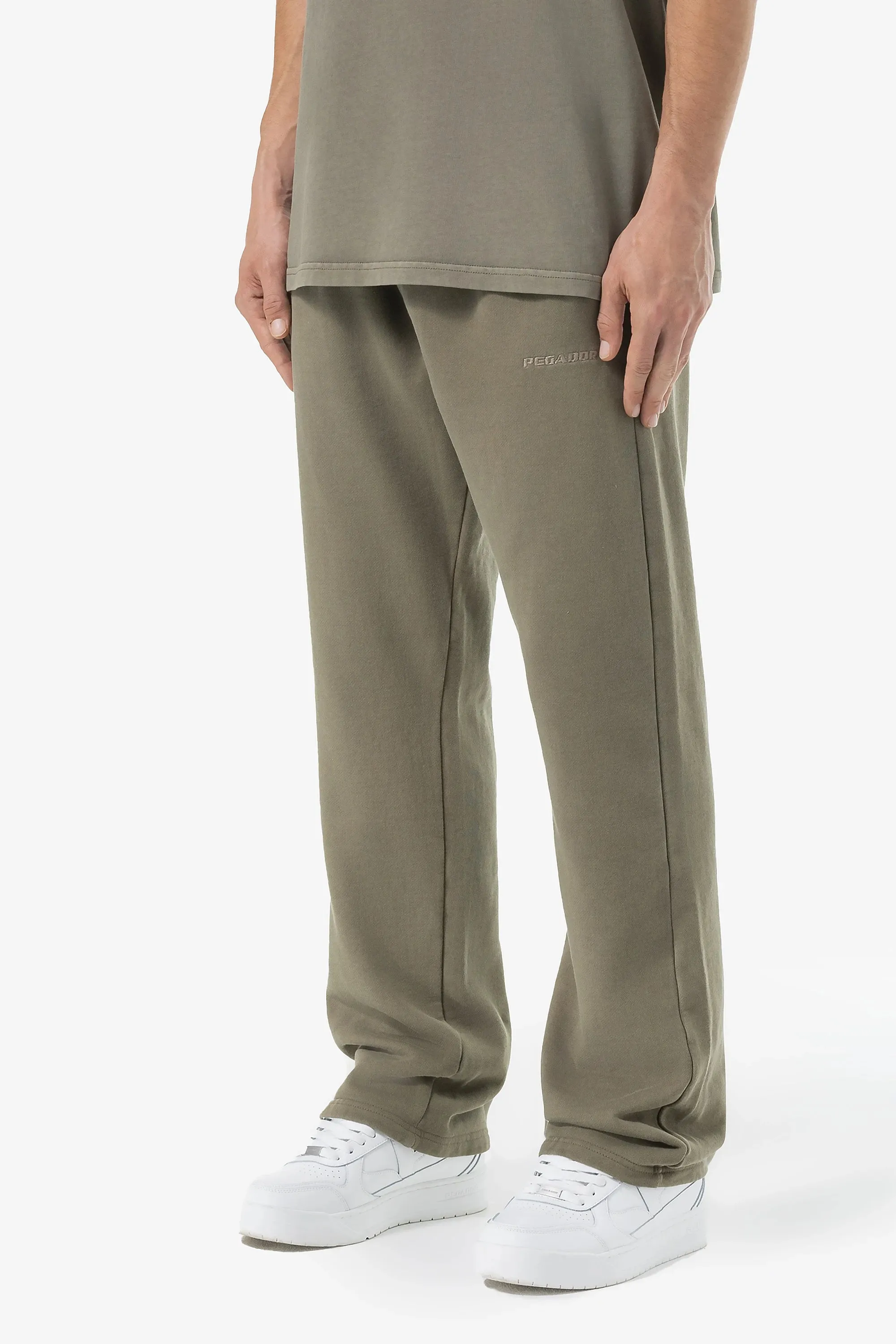 Logo Wide Sweat Pants Vintage Faded Olive
