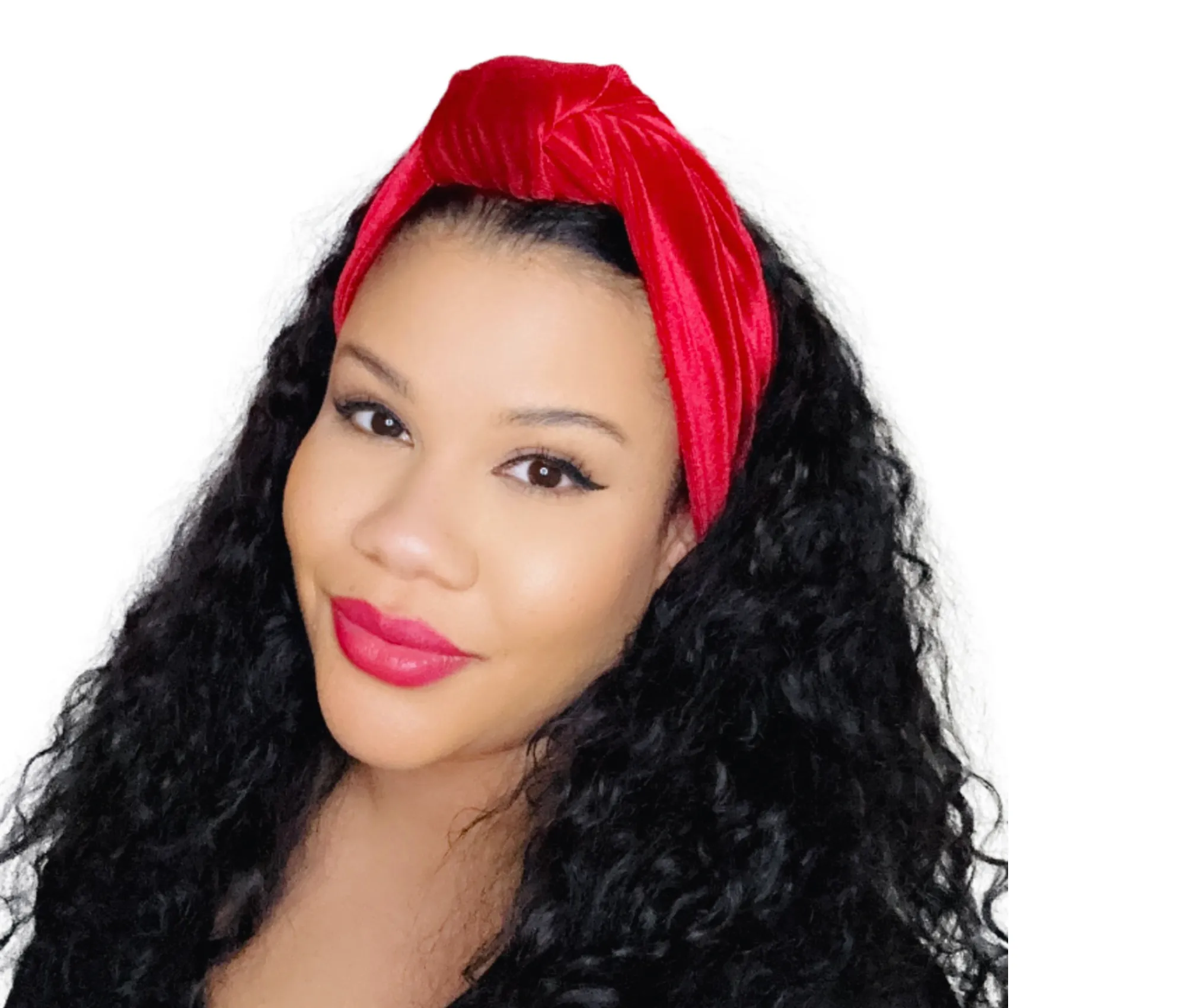 Luxurious Velvet Knotted Headband CHERRY RED