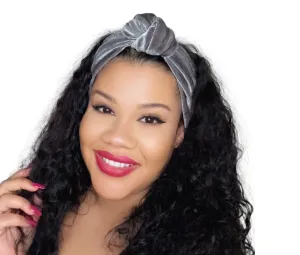 Luxurious Velvet Knotted Headband GUNMETAL