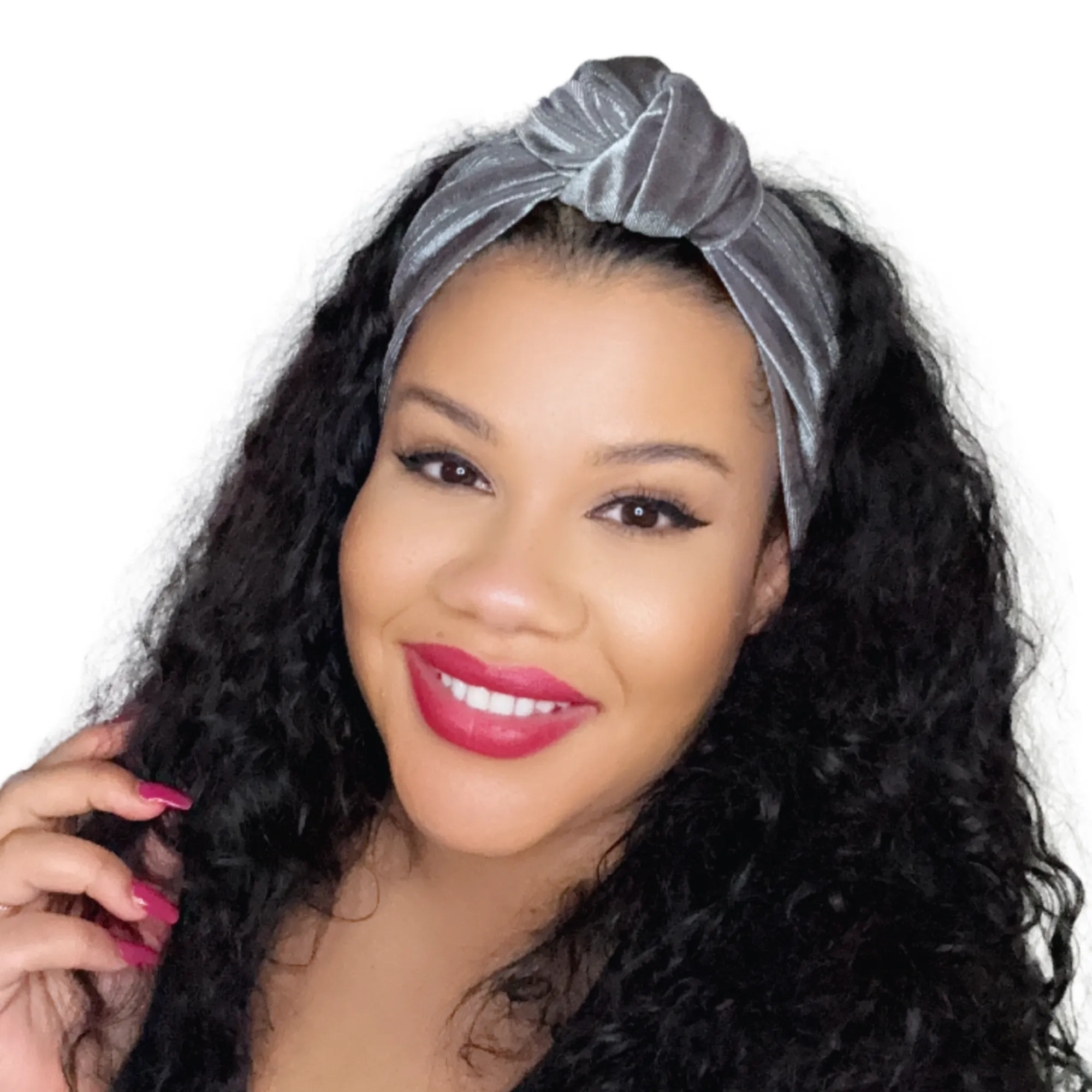 Luxurious Velvet Knotted Headband GUNMETAL