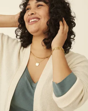 Mauricio Waffle Knit Cardigan | Ivory