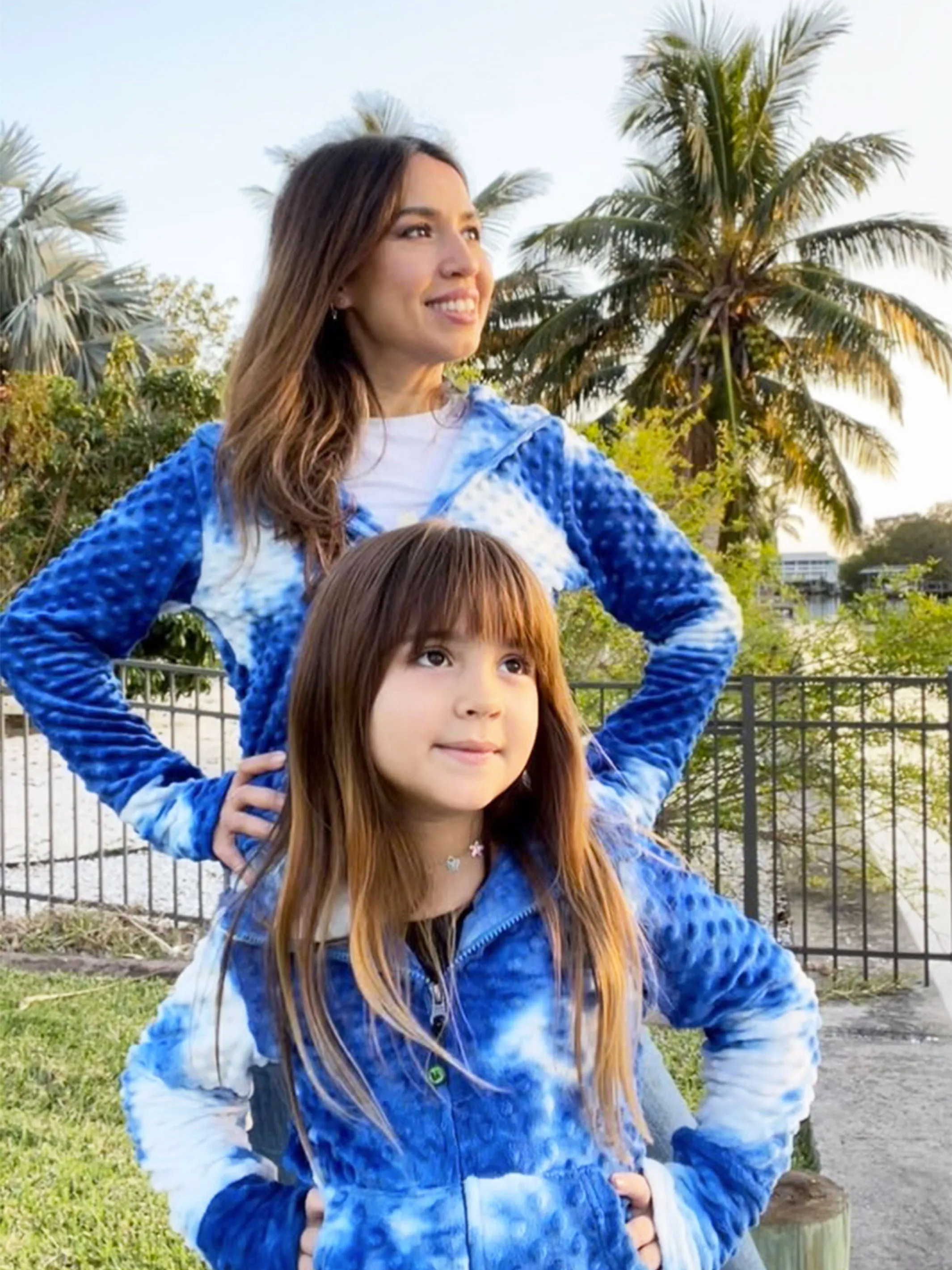 Minky Bubble Zip Hoodie - Blue Tie Dye