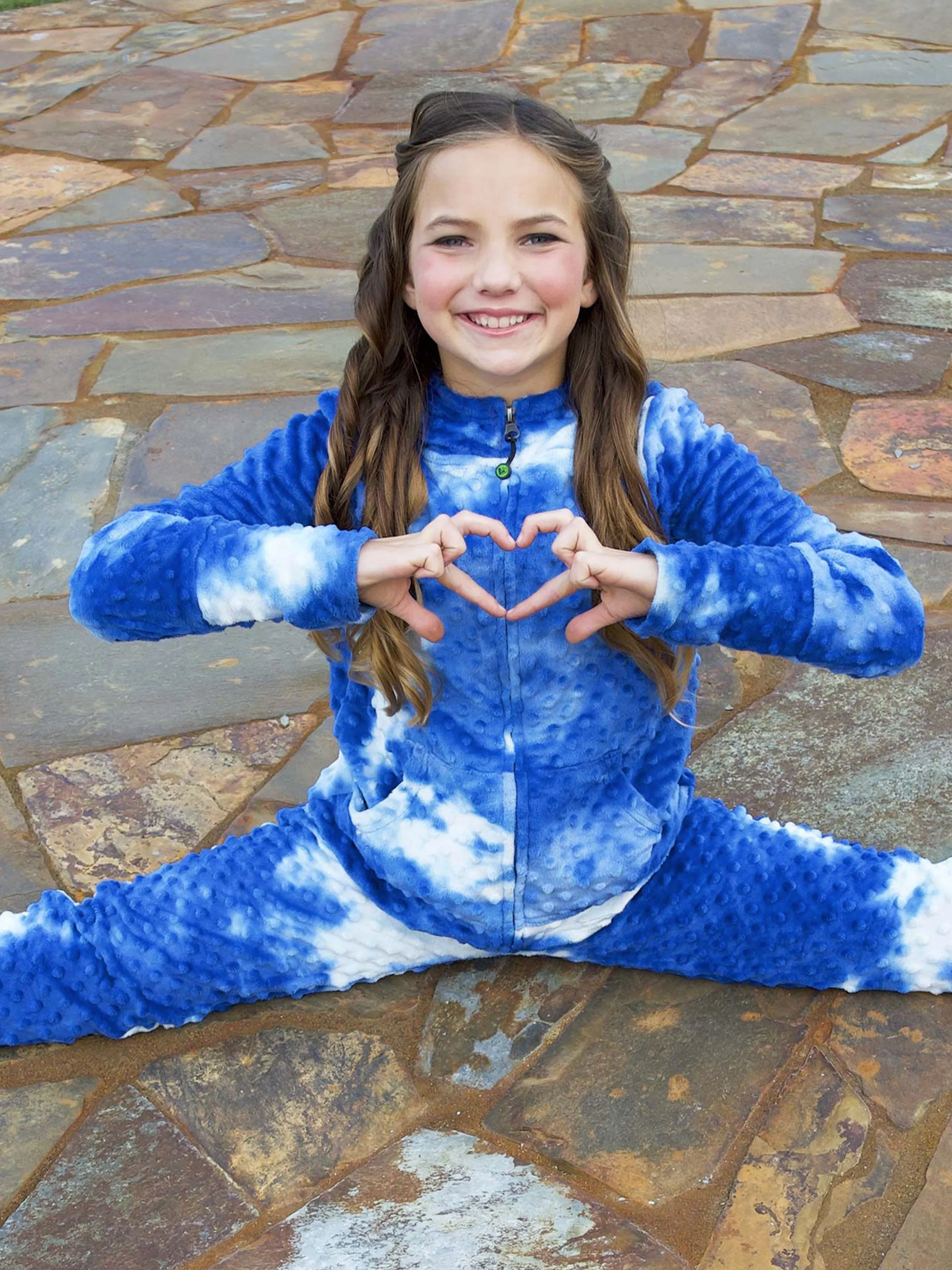 Minky Bubble Zip Hoodie - Blue Tie Dye