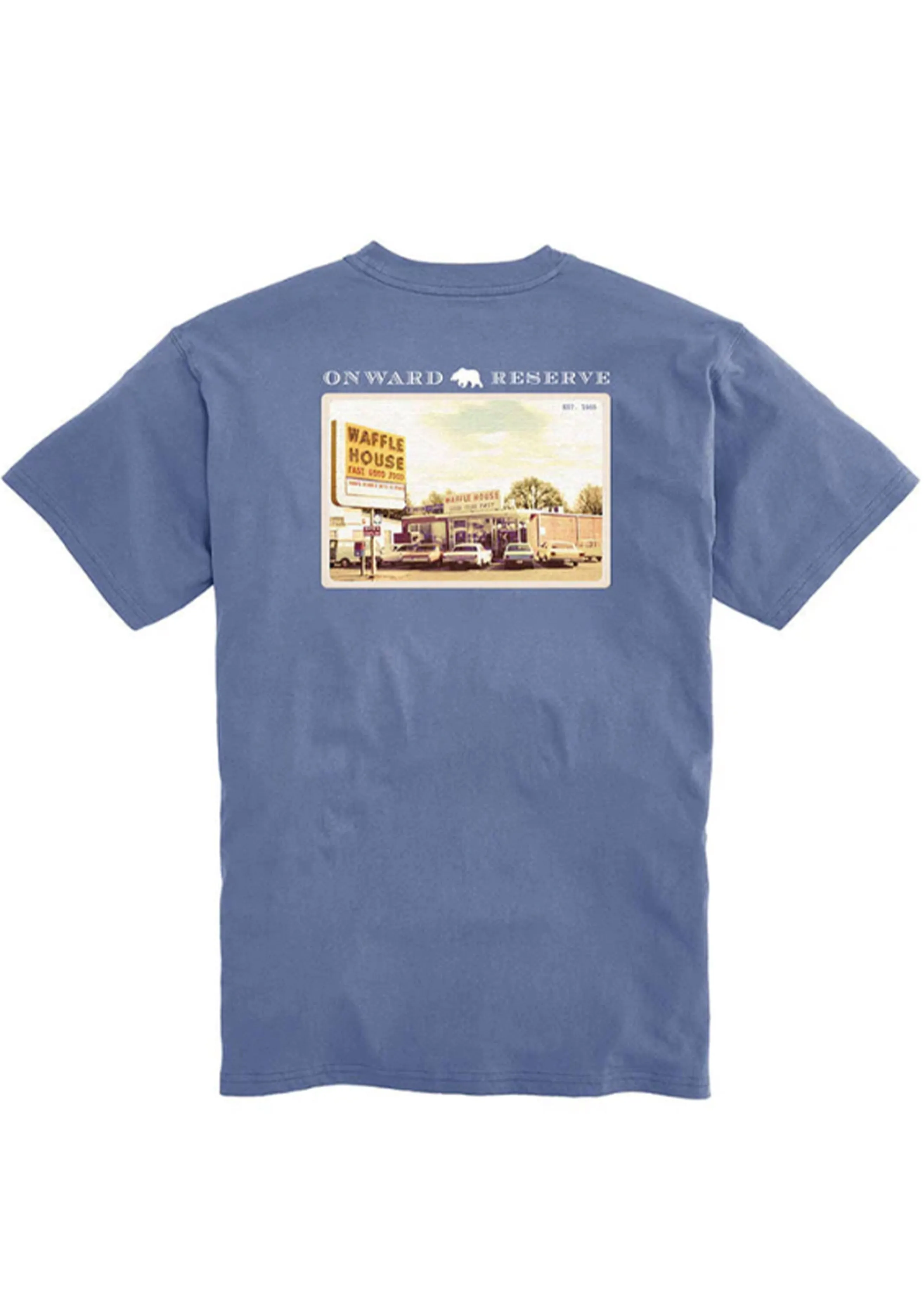 Onward Reserve Waffle House Post Card Tee | Washed Blue