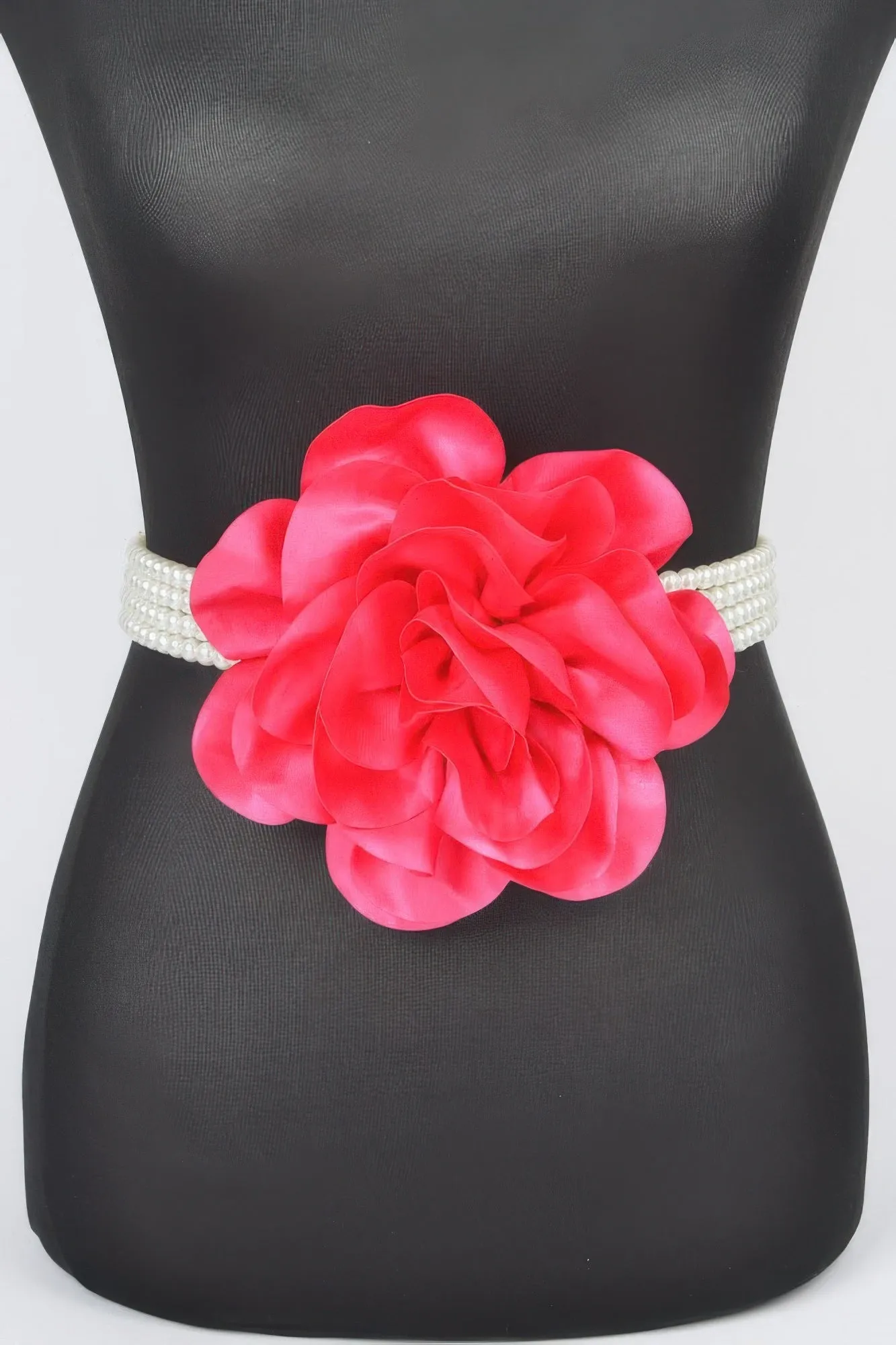Oversized Flower Pearl Elastic Belt
