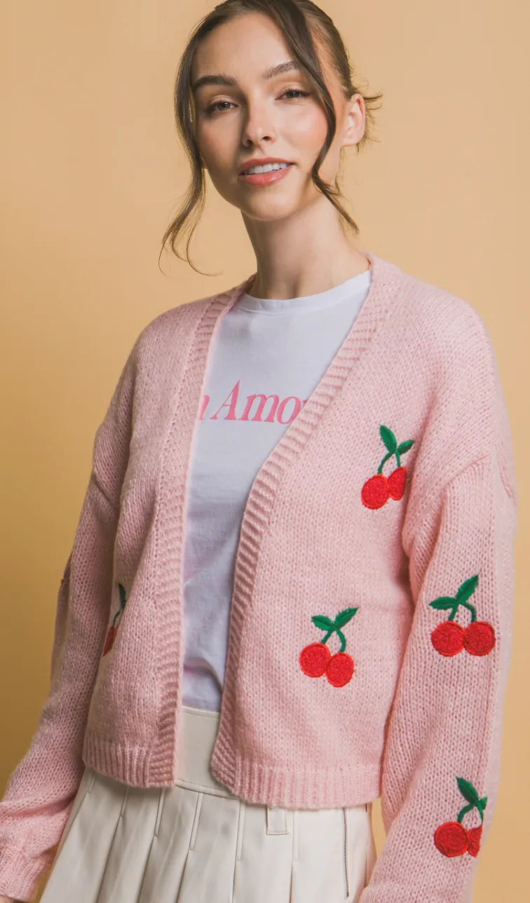 Pink Cherry Cardigan