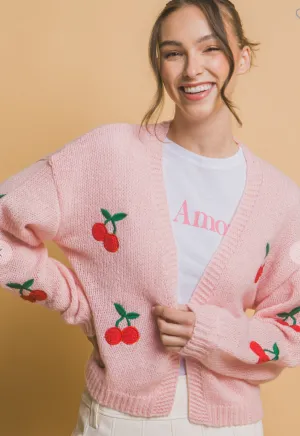 Pink Cherry Cardigan
