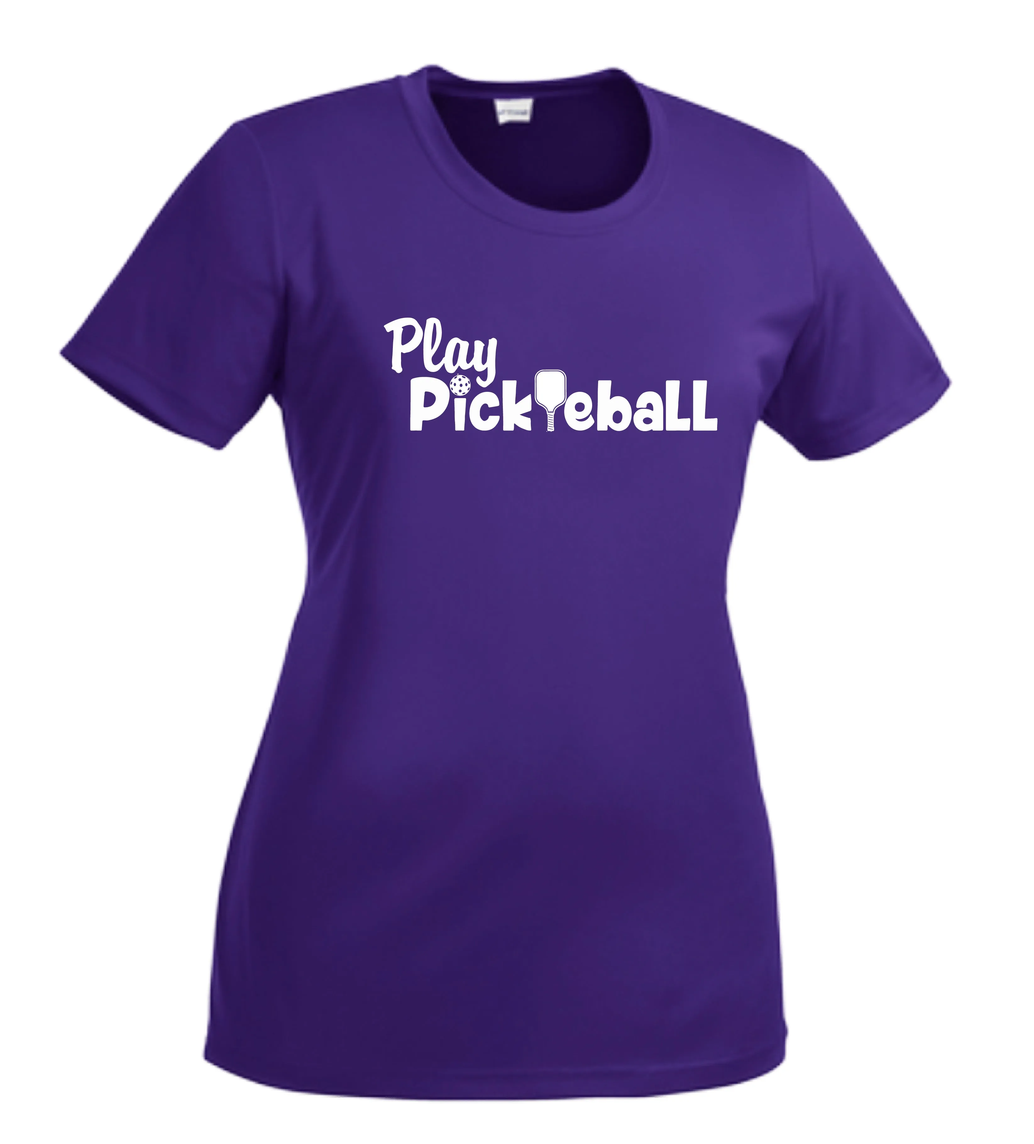Play Pickleball | Women’s Short Sleeve Crewneck Athletic Shirts | 100% Polyester