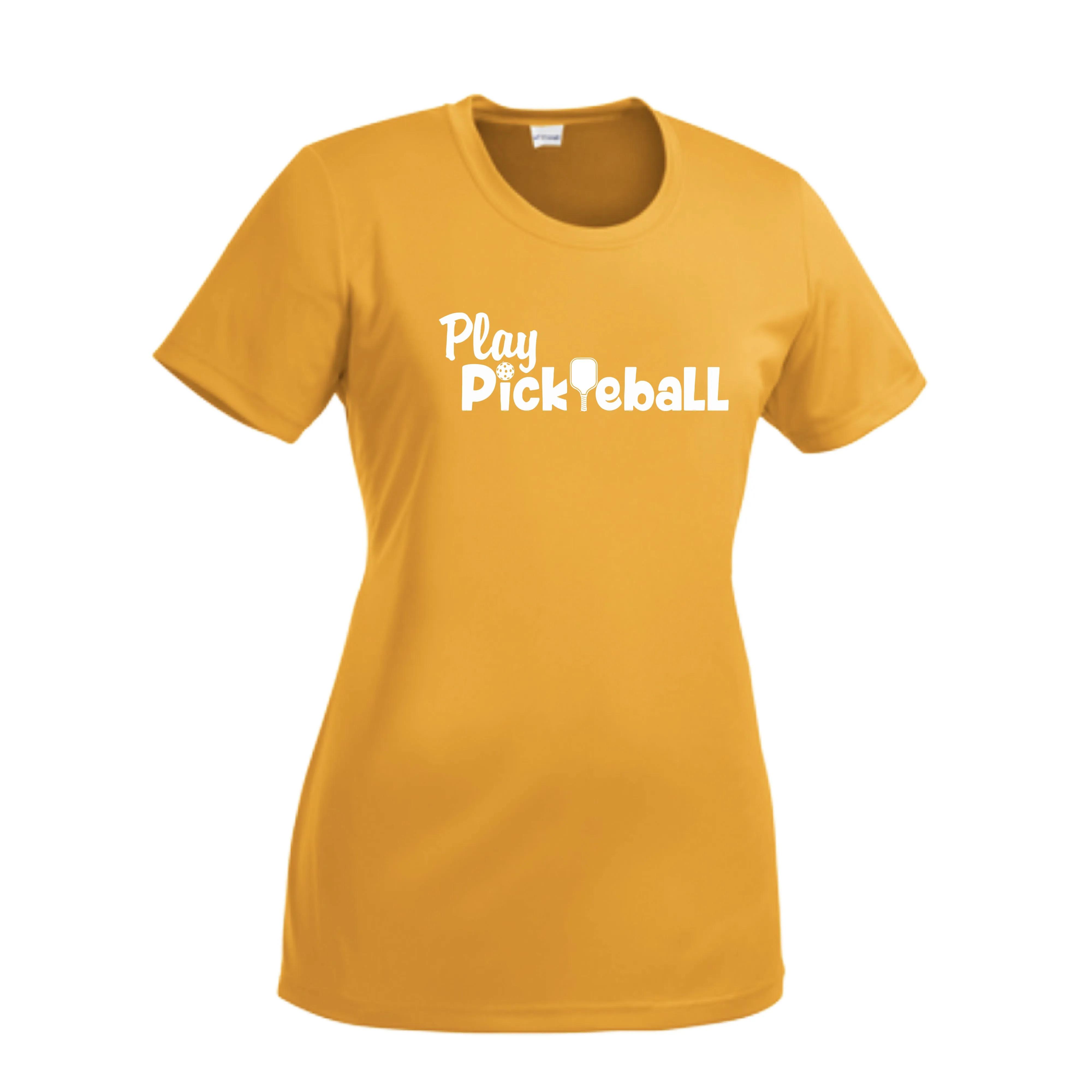 Play Pickleball | Women’s Short Sleeve Crewneck Athletic Shirts | 100% Polyester