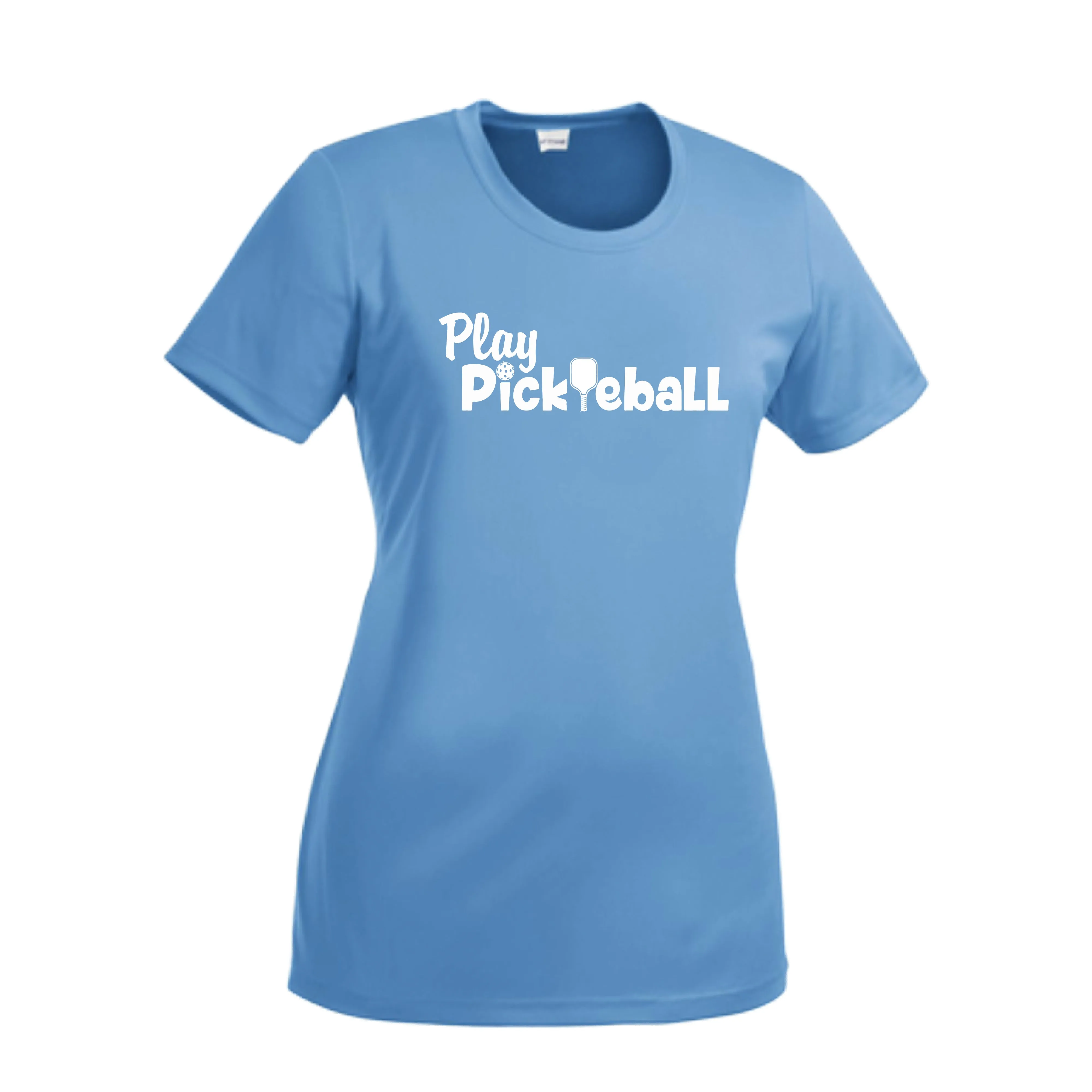 Play Pickleball | Women’s Short Sleeve Crewneck Athletic Shirts | 100% Polyester