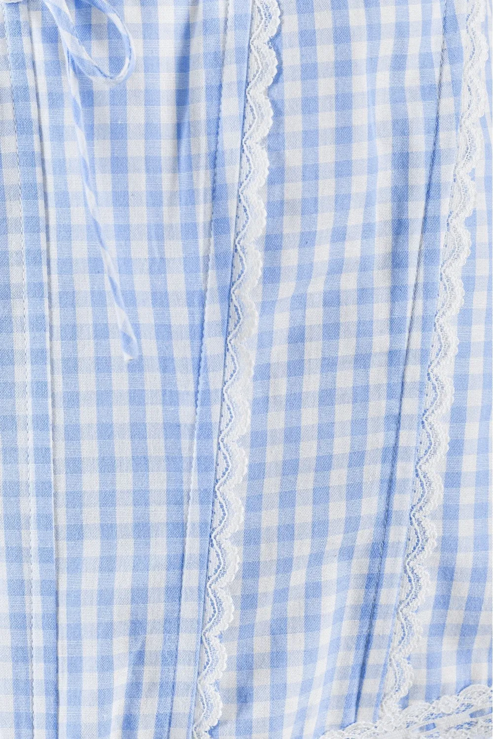 "Very Cutesy" Gingham Hakter Corset Top & Mini Skirt Set.