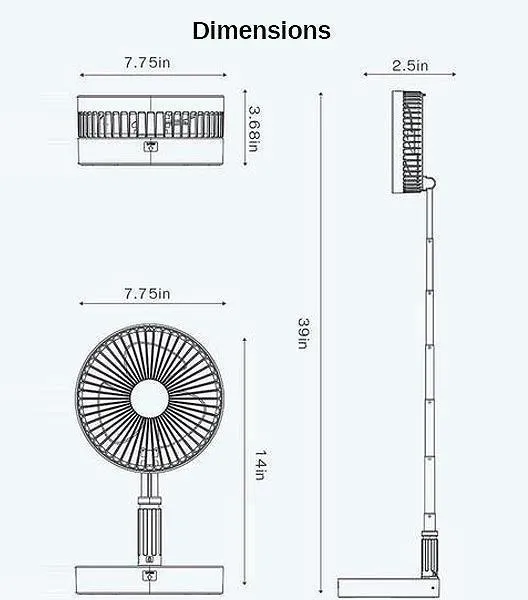 Rechargeable Mini Telescopic Fan