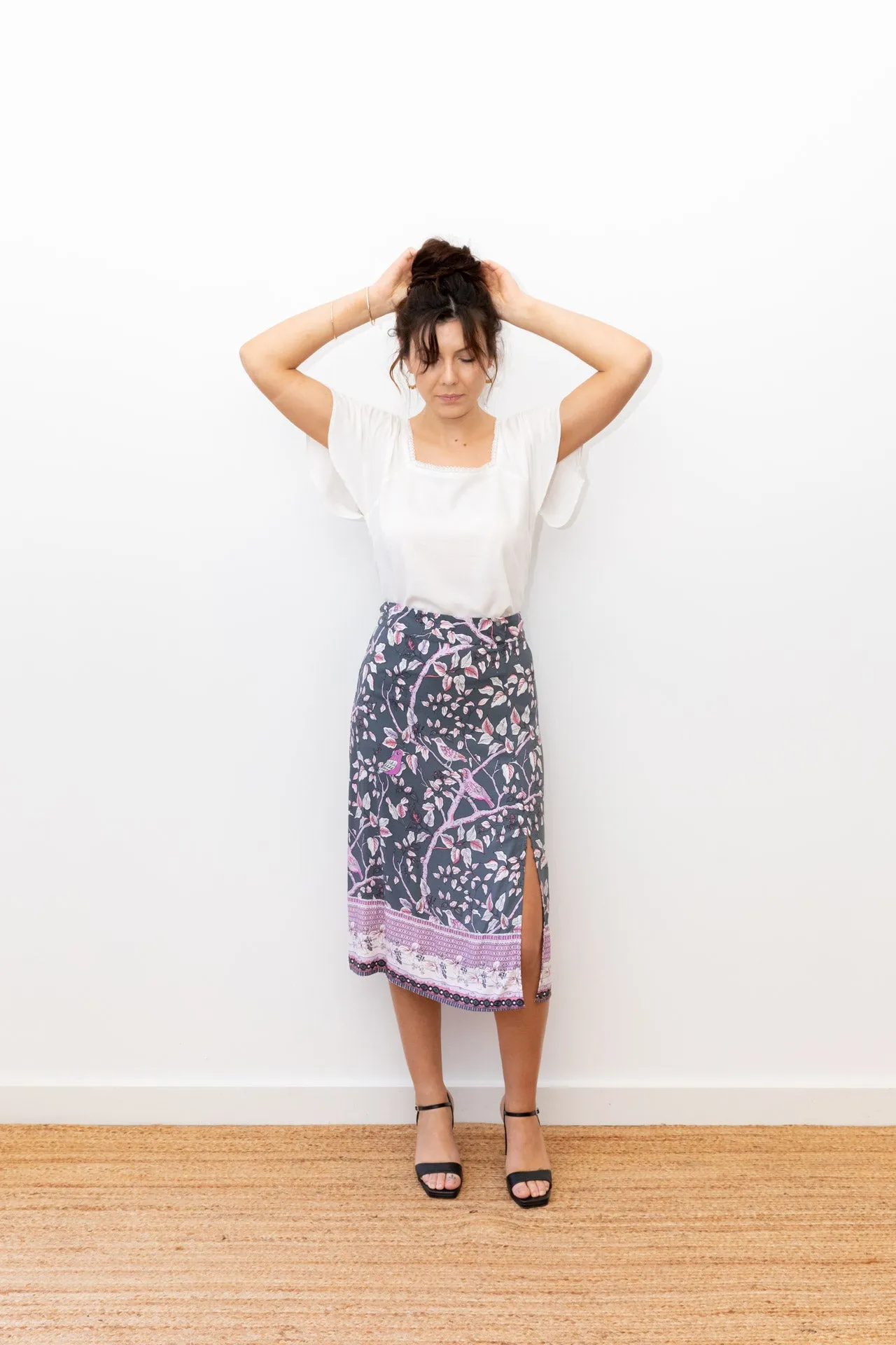 Scarlett Midi Split Skirt - lilac shade