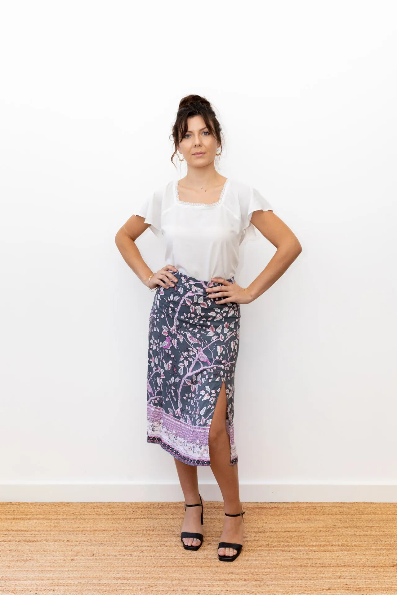 Scarlett Midi Split Skirt - lilac shade