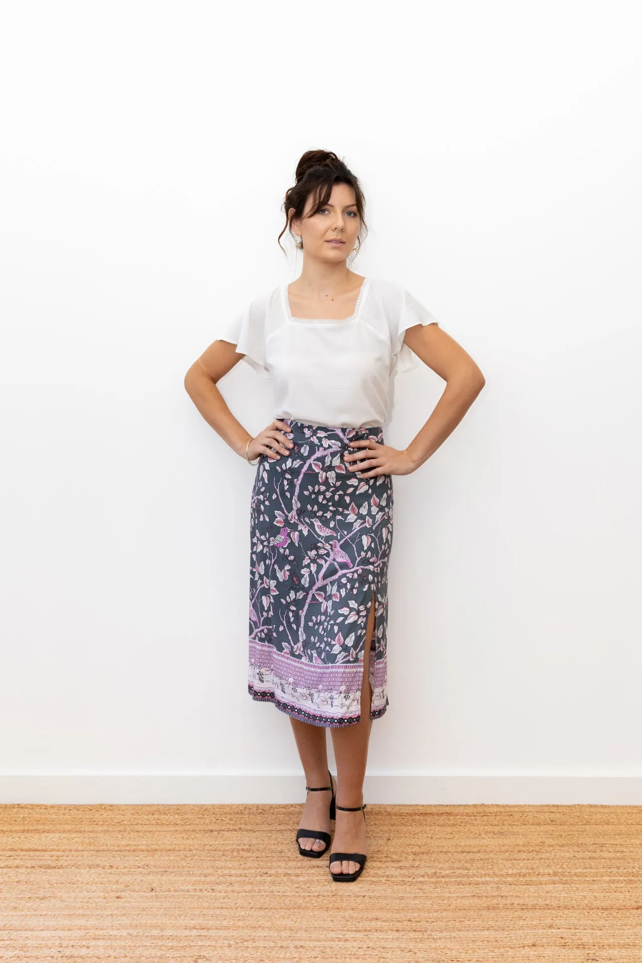 Scarlett Midi Split Skirt - lilac shade