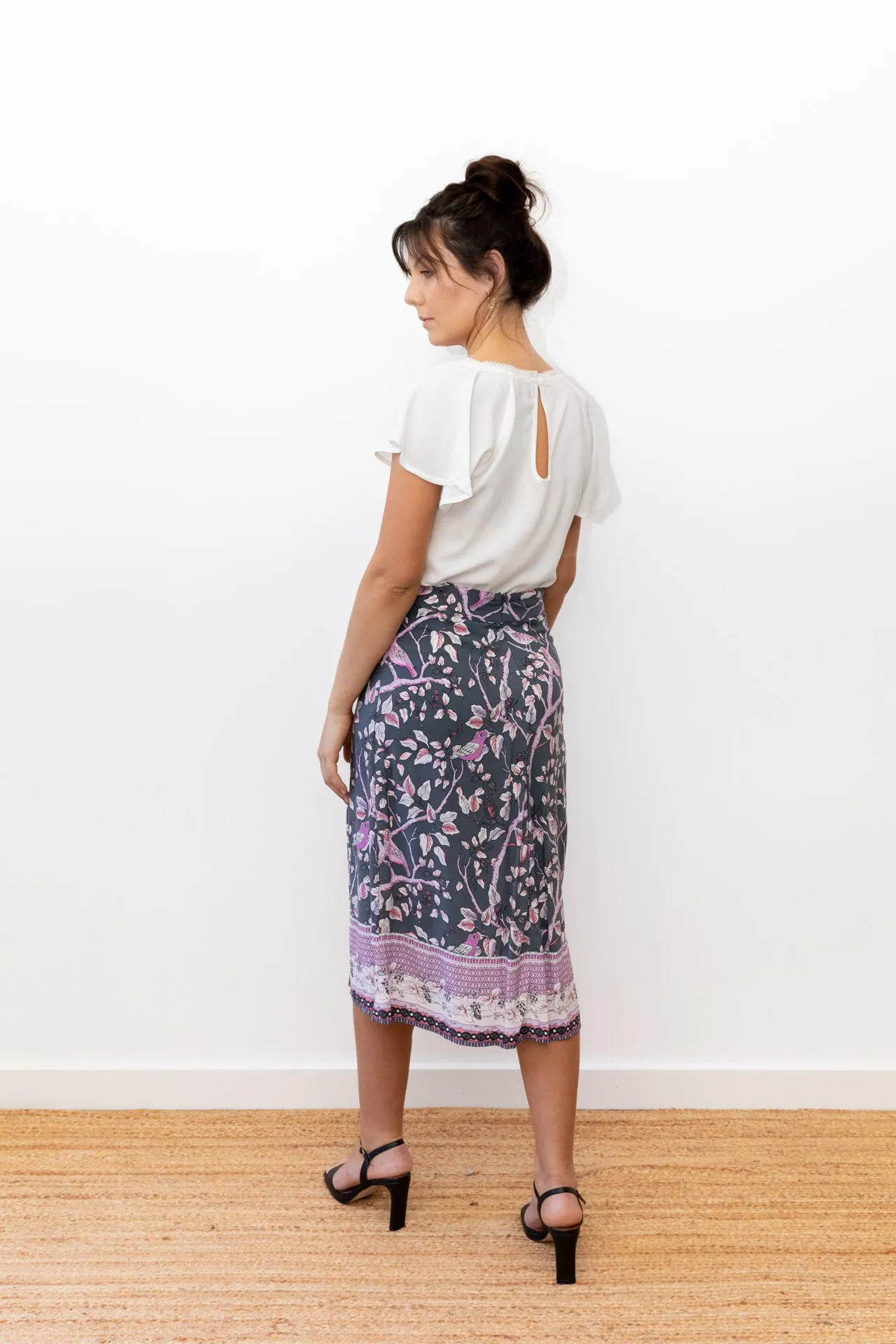 Scarlett Midi Split Skirt - lilac shade