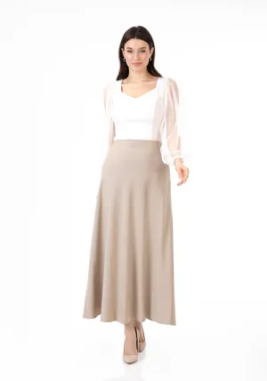 Stone A-Line Style Comfy Maxi Dress Skirt