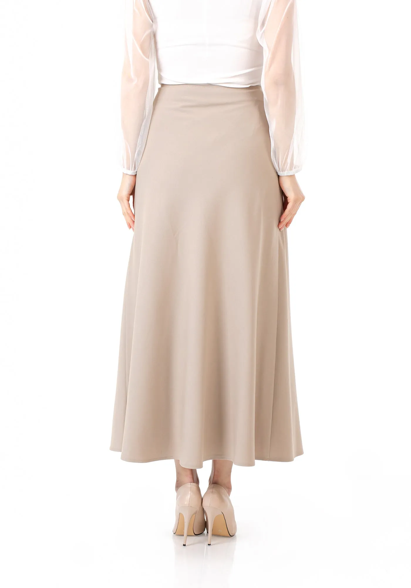 Stone A-Line Style Comfy Maxi Dress Skirt