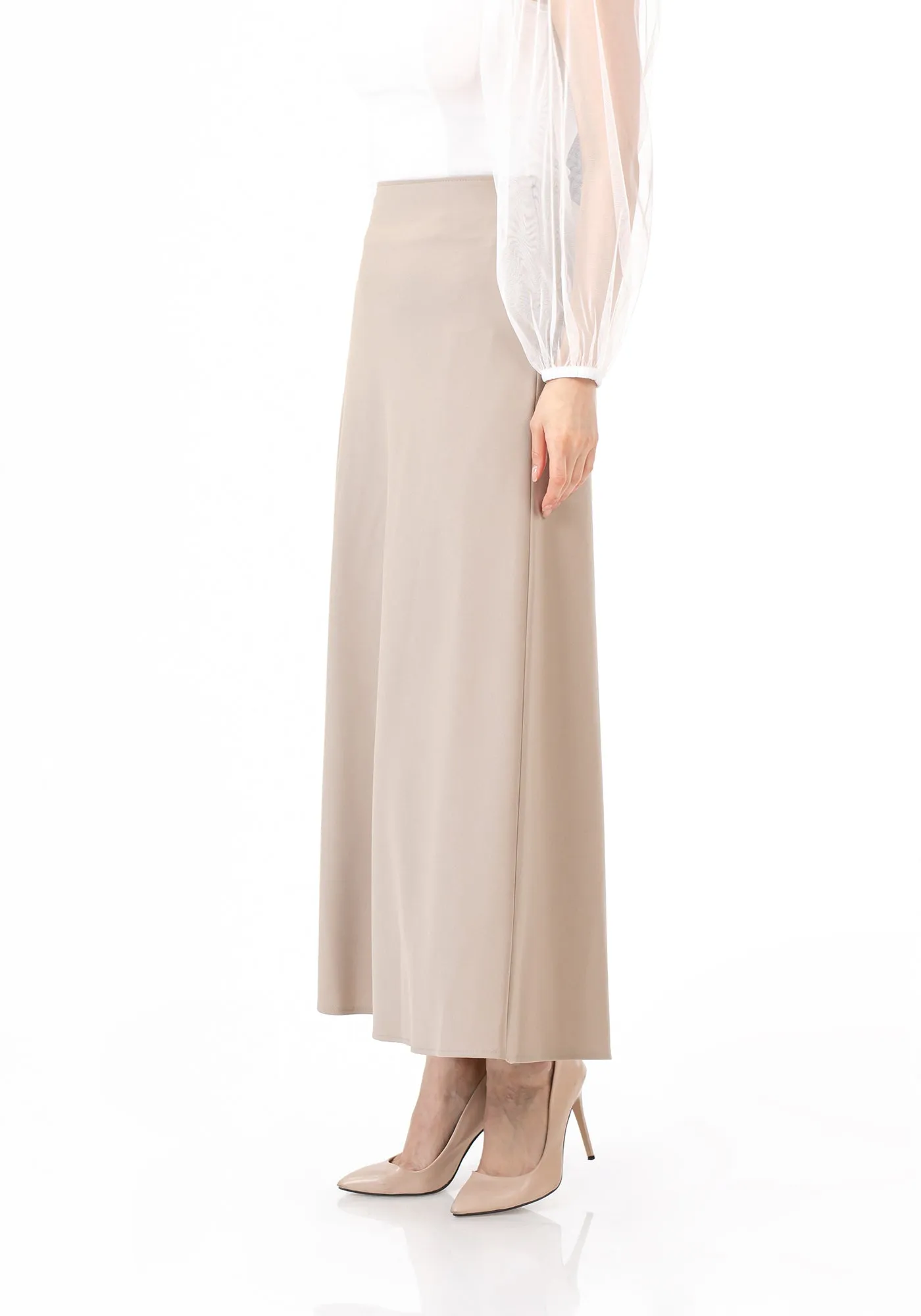 Stone A-Line Style Comfy Maxi Dress Skirt