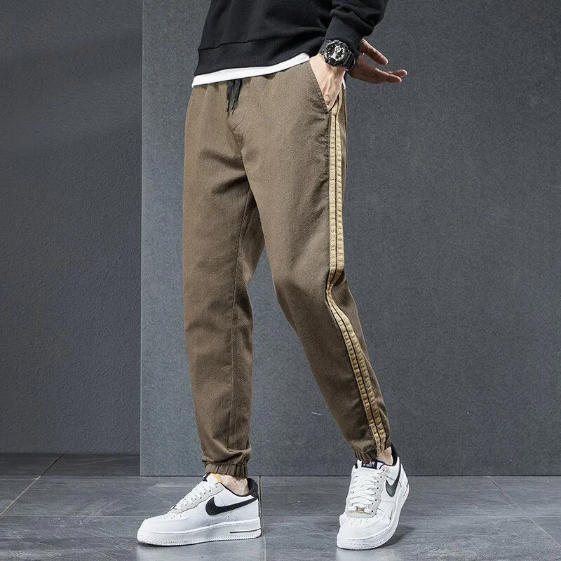 Stripe Appliques Cargo Pants