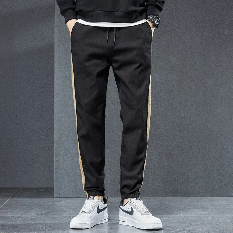 Stripe Appliques Cargo Pants