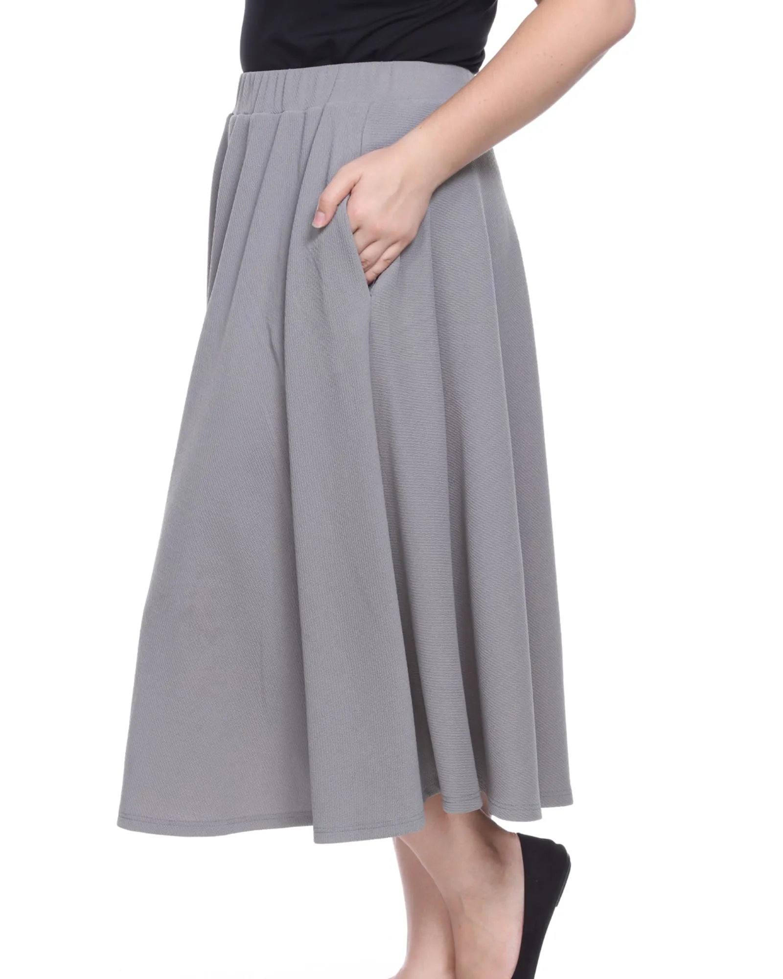 Tasmin Flare Midi Skirt | Grey