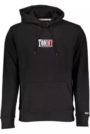 Tommy Hilfiger Chic Black Hooded Sweatshirt with Embroidery