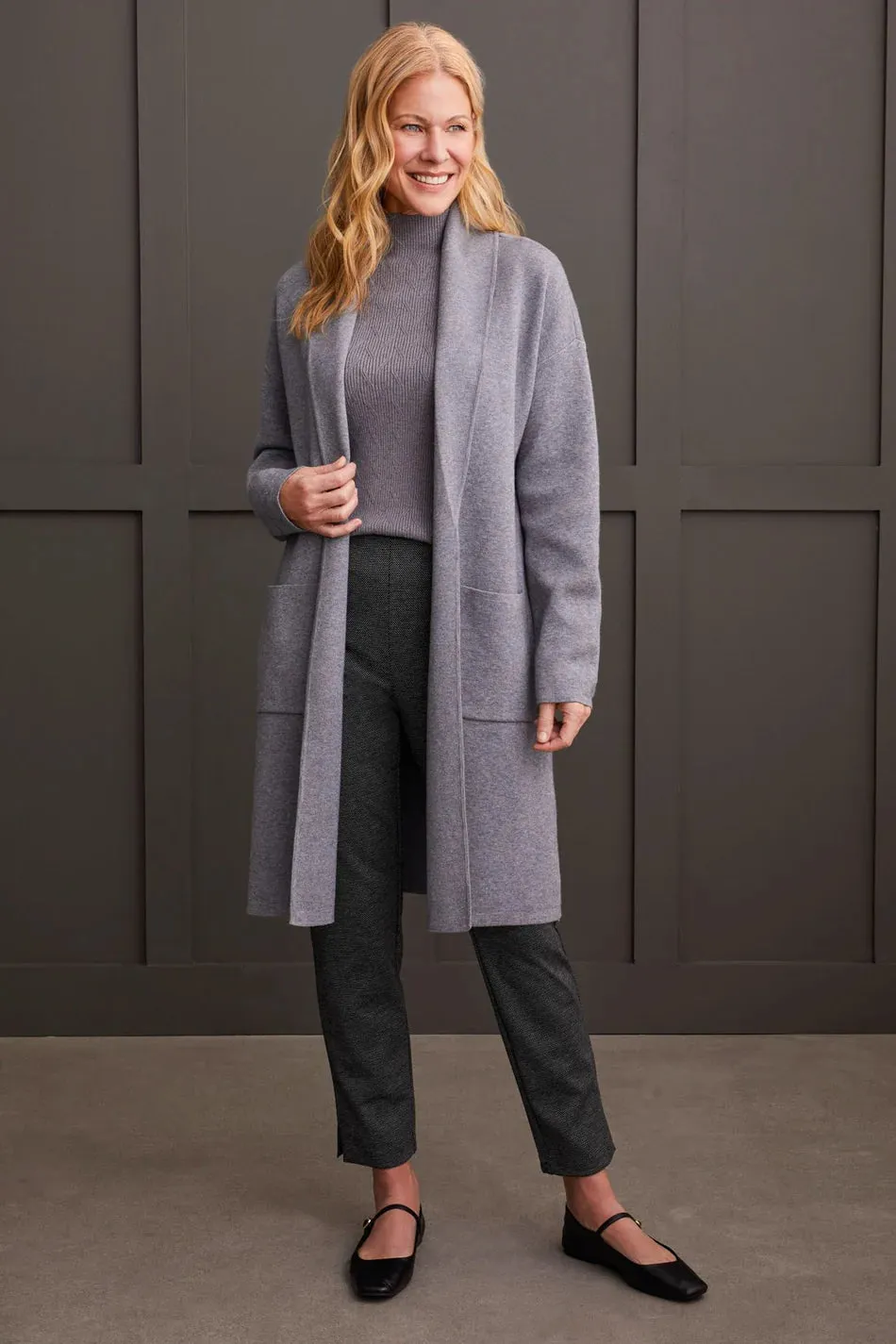 TR1523o L/S Coatigan W/Pockets