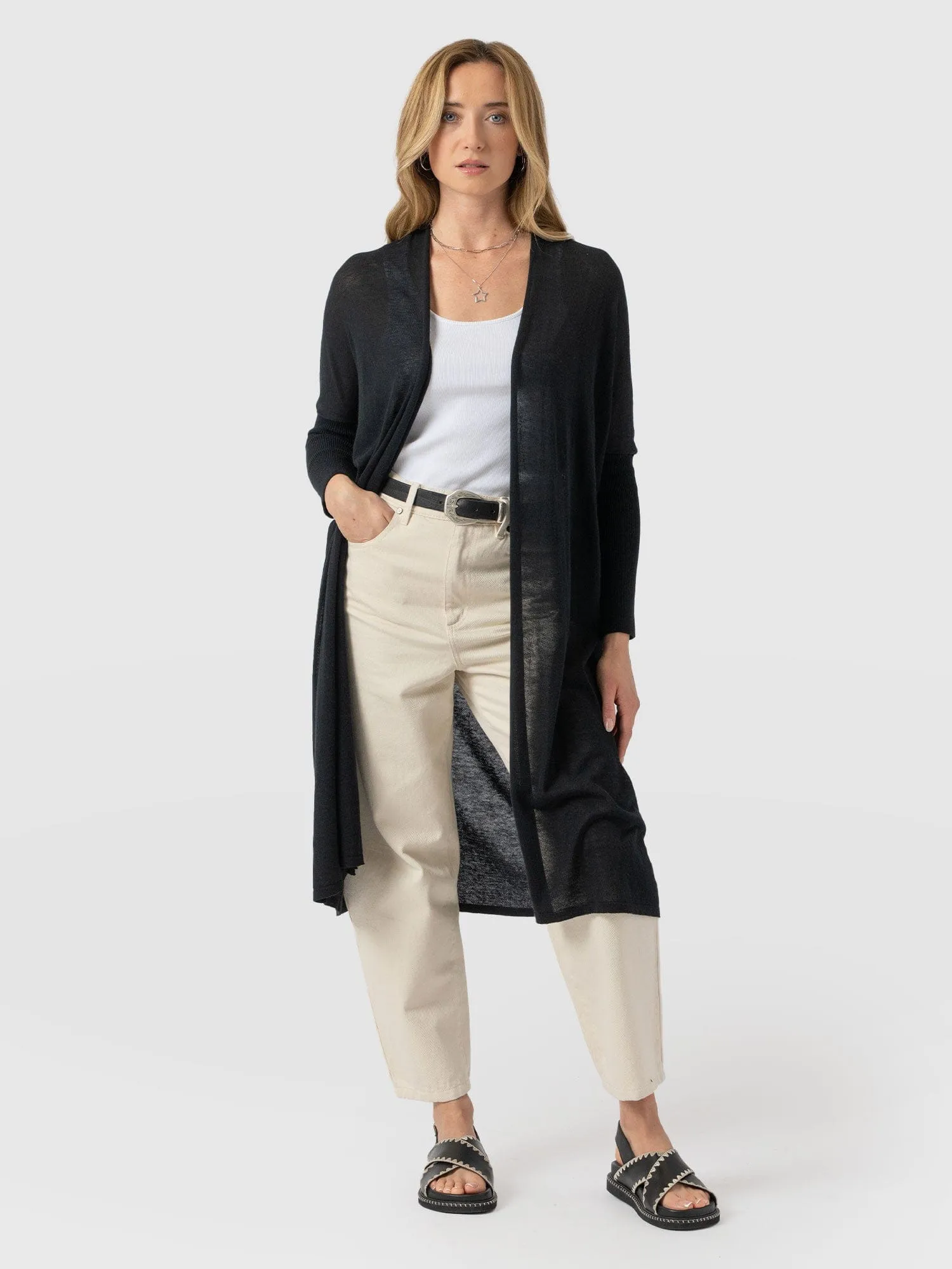 Waterfall Cardigan - Black