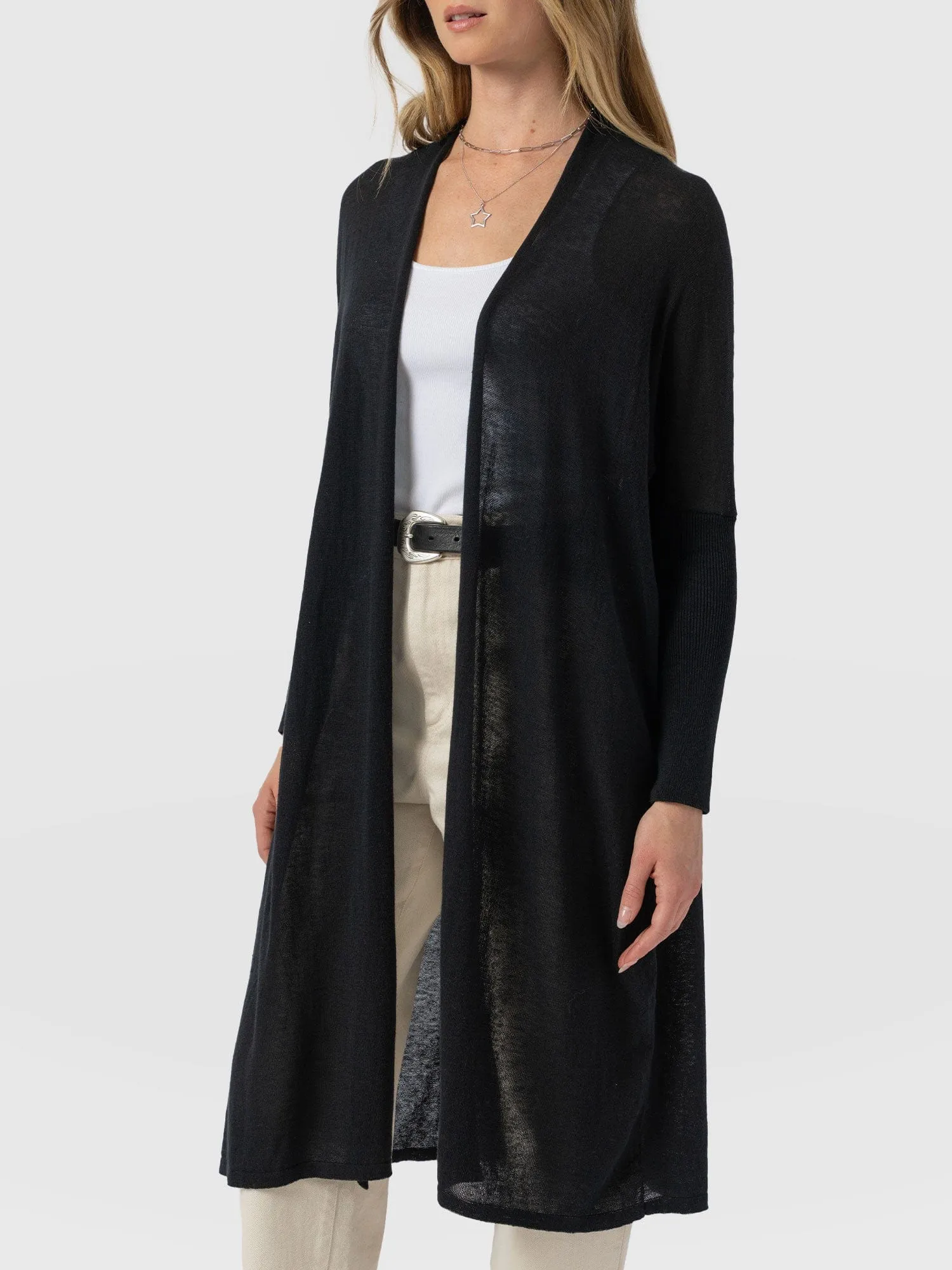Waterfall Cardigan - Black