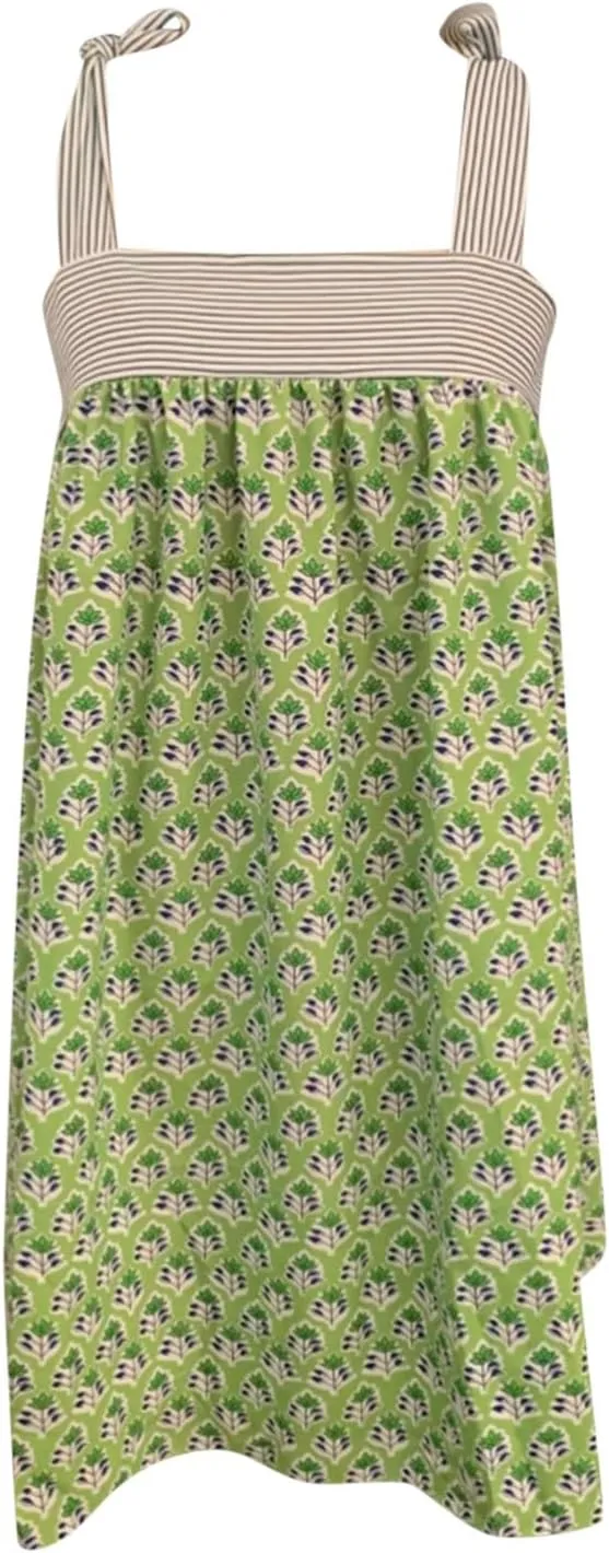 Women Floral Tie Shoulder Mini Dress Cute Square Neck Loose Fit Beach Short Dress Backless Boho Vocation Sundress
