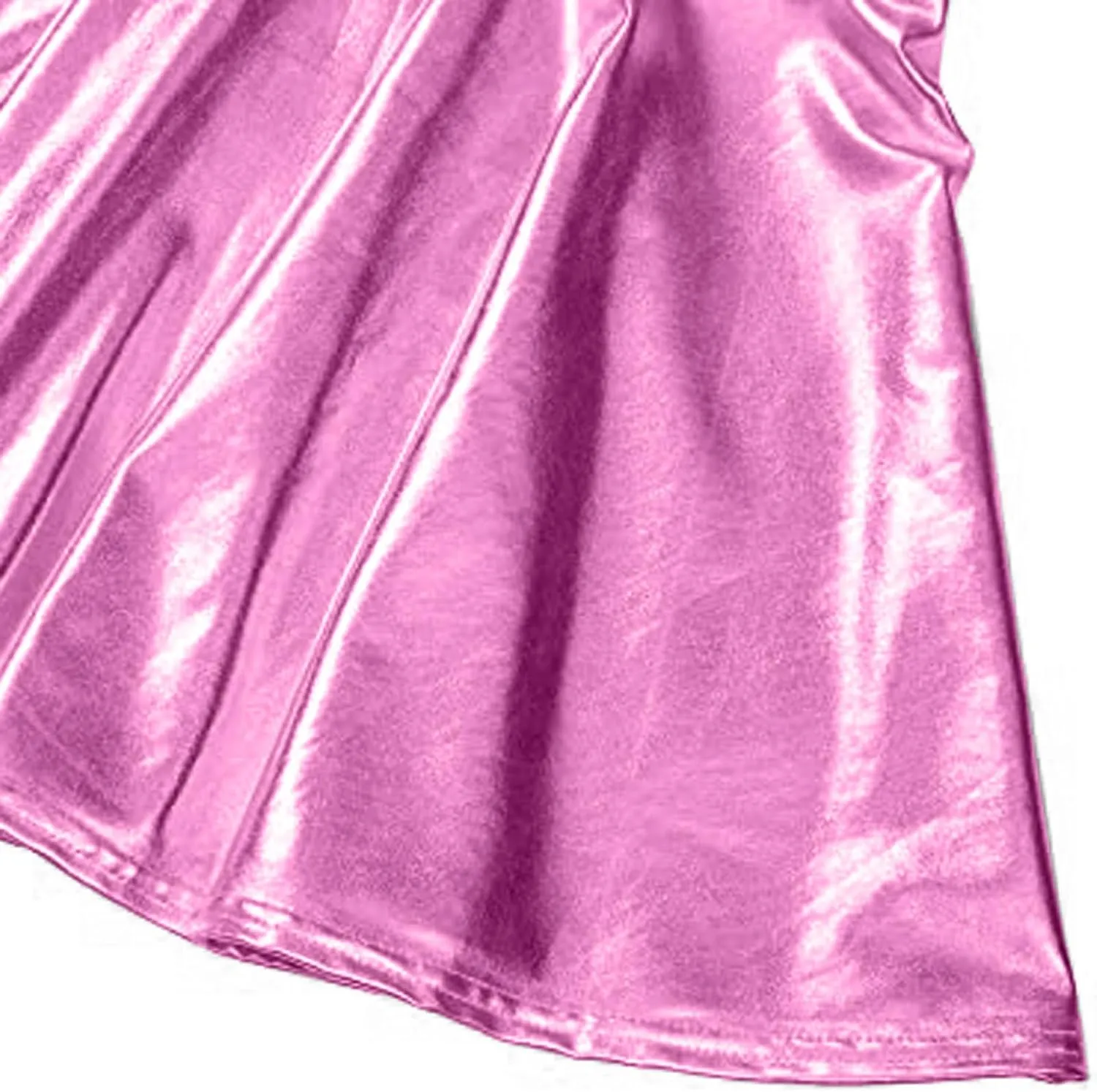 Womens Metallic Skirt Rave Carnival Shiny Flared High Waist Mini Holographic Pleated Skirts for Women