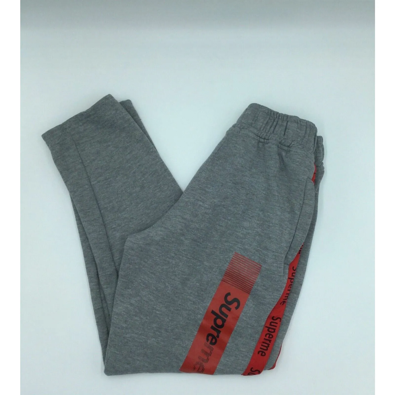 Women's Supreme Grey and Red Sweatpants, Joggers, Track pants, Size L