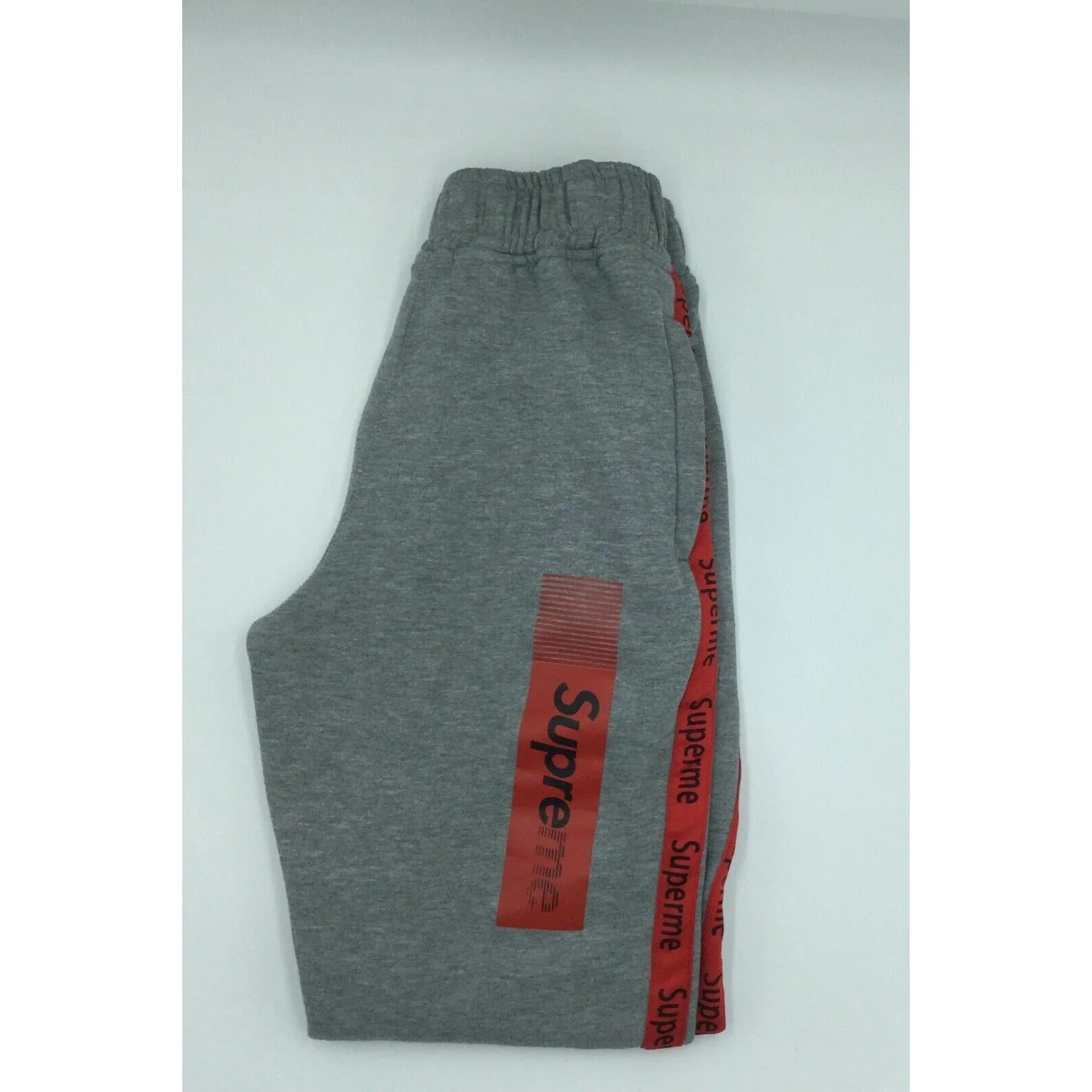 Women's Supreme Grey and Red Sweatpants, Joggers, Track pants, Size L
