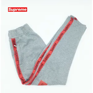 Women's Supreme Grey and Red Sweatpants, Joggers, Track pants, Size L