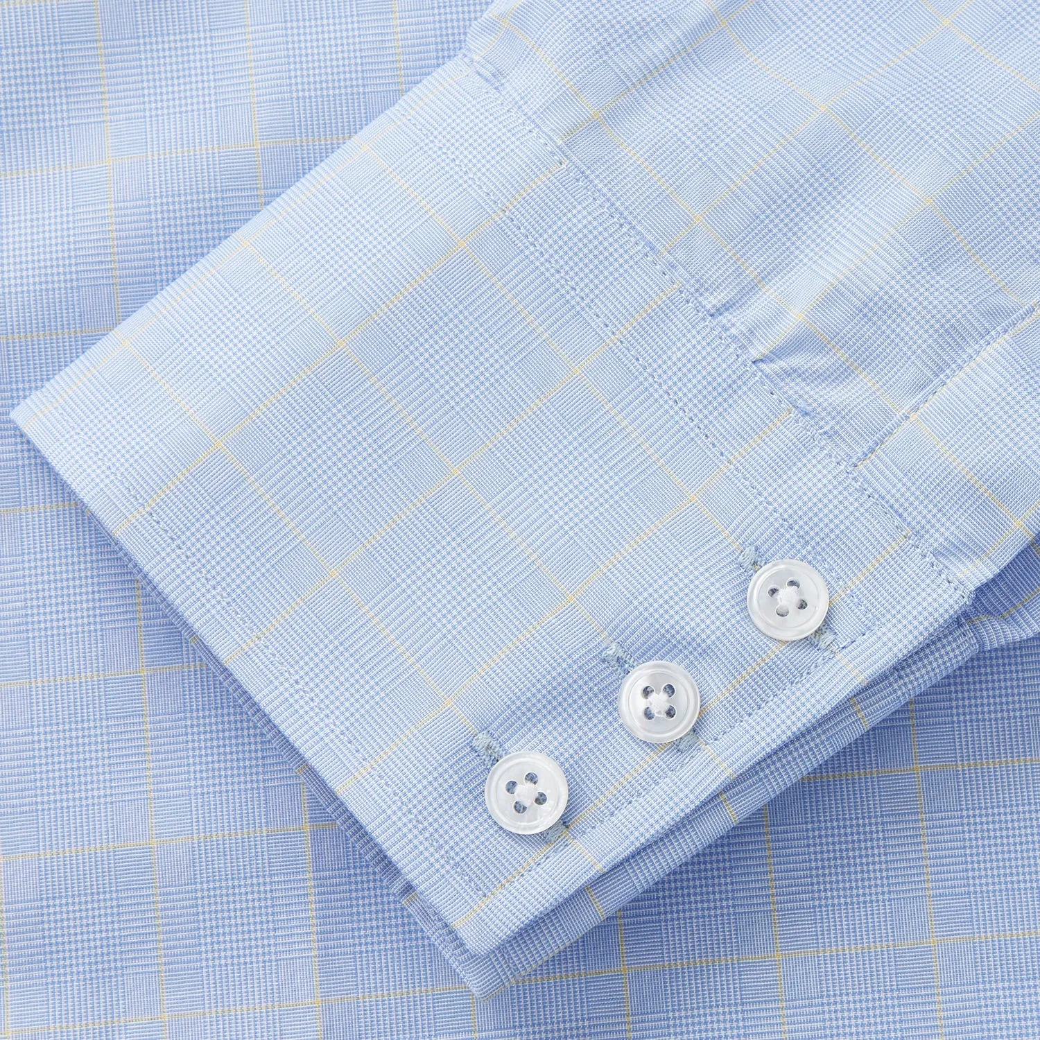 Yellow and Blue Prince of Wales Check Mayfair Shirt