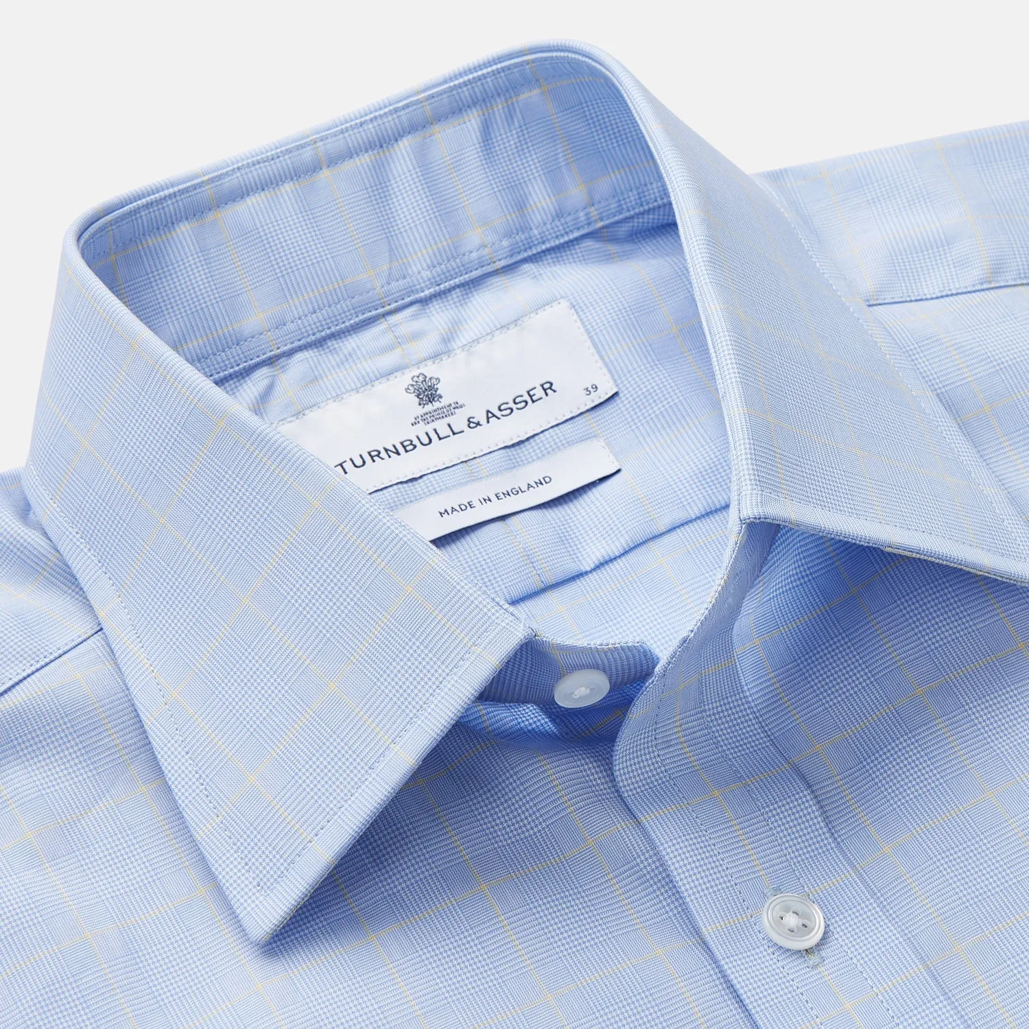 Yellow and Blue Prince of Wales Check Mayfair Shirt