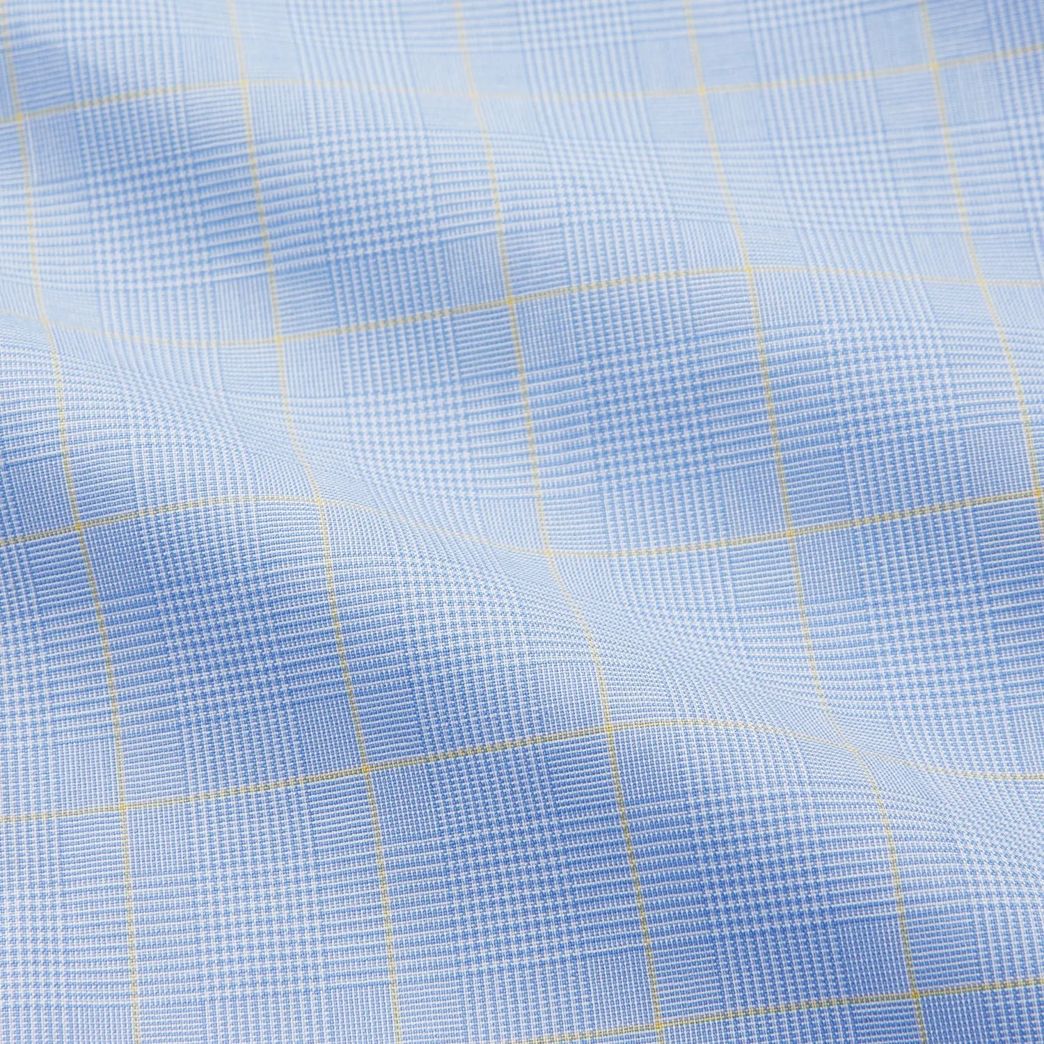 Yellow and Blue Prince of Wales Check Mayfair Shirt
